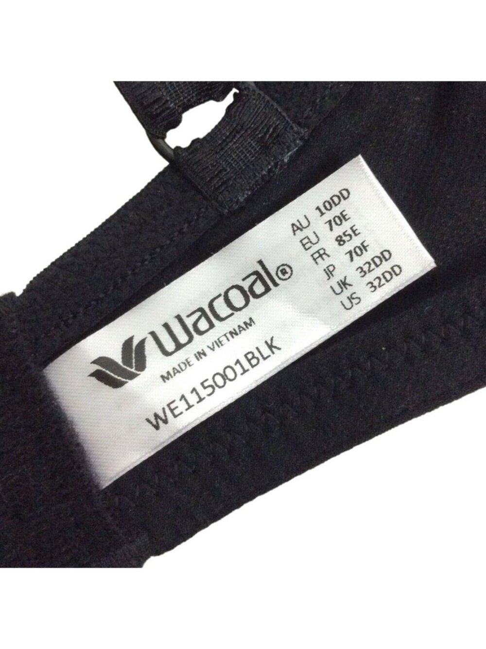 Wacoal Bra Purity Classic Black Lace Soft Cup Underwire Bra 32DD - Picture 5 of 7